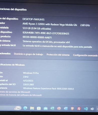 Vendo Laptop Acer (usado buen estado) razen 3, 12 GB de Ram